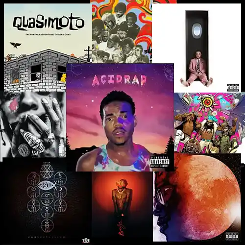 Psychedelic rap album covers