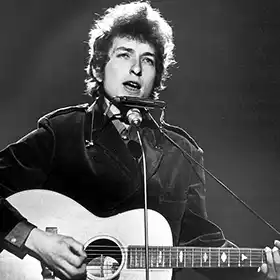 Folk singer songwriter Bob Dylan