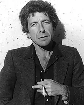 Leonard Cohen black and white portrait