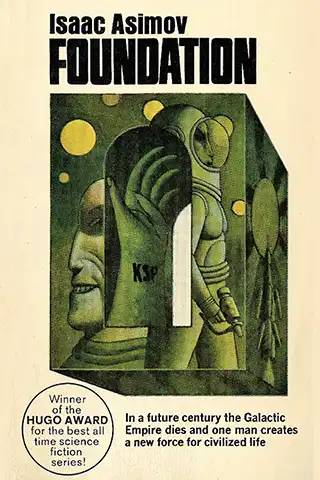 Sci-fi book cover for Foundation by Isaac Asimov