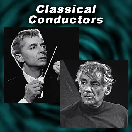 Classical Conductors Herbert Von Karajan and Leonard Bernstein