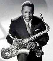 King Curtis posing with Saxophone