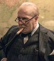 Actor Gary Oldman in the movie Darkest Hour