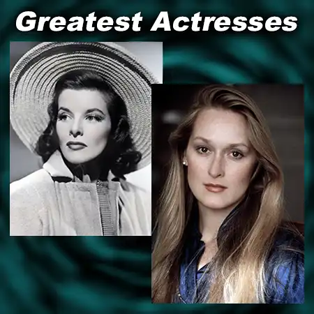 Movie Actresses Katharine Hepburn and Meryl Streep