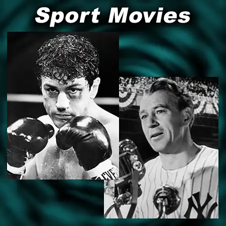 Scenes from the sport movies Raging Bull and The Pride of the Yankees