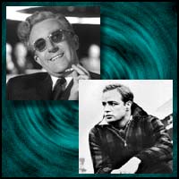 Movie actors Peter Sellers and Marlon Brando