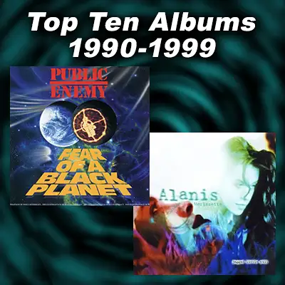 Album covers 'Fear Of A Black Planet' and 'Jagged Little Pill'