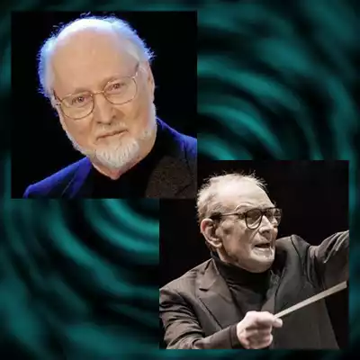 Movie music score composers John Williams and Ennio Morricone